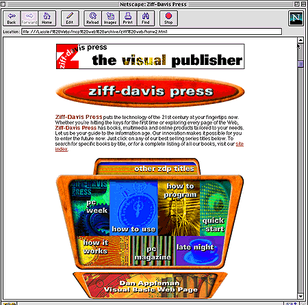 Ziff-Davis Press Web Screenshot